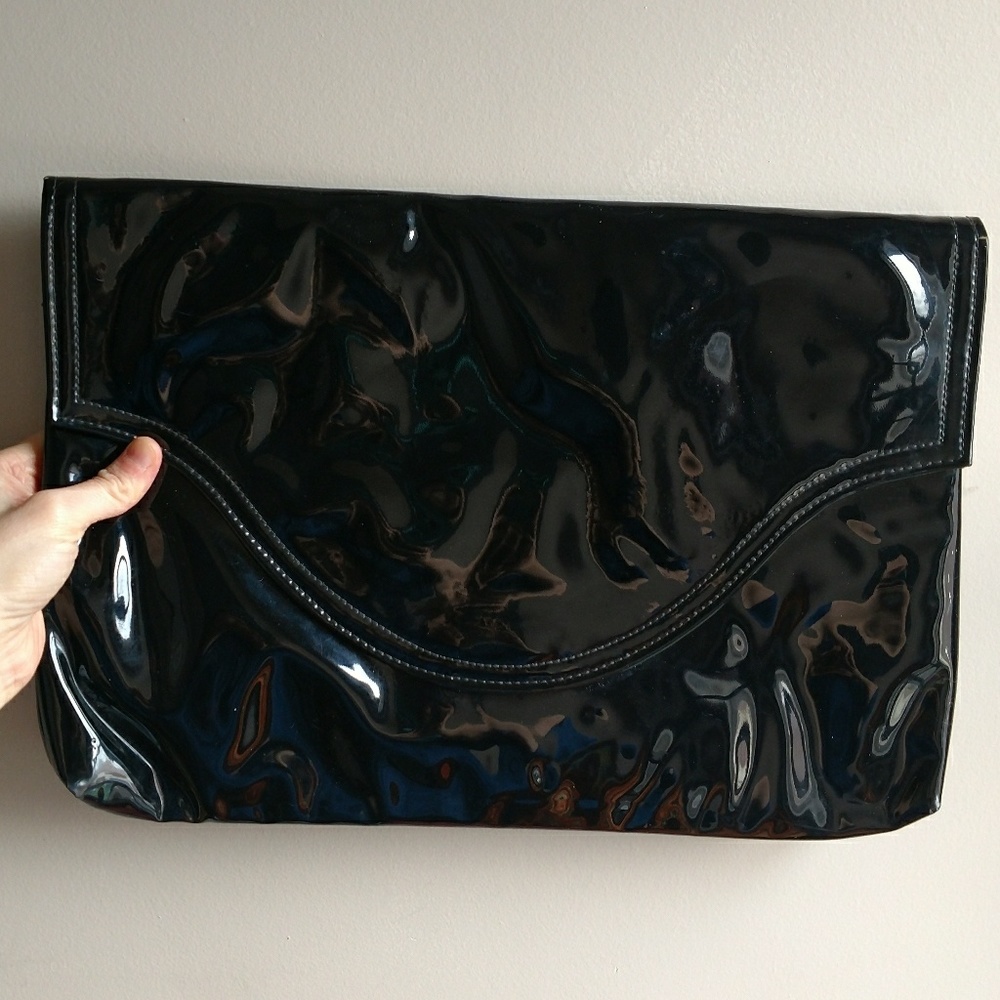Gigantic 1960s Shiny Envelope Clutch